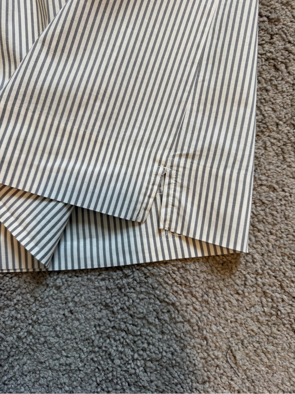 J. Crew Sleeveless Ruffle Yoke Striped Blouse - Gray & White - Picture 6 of 6